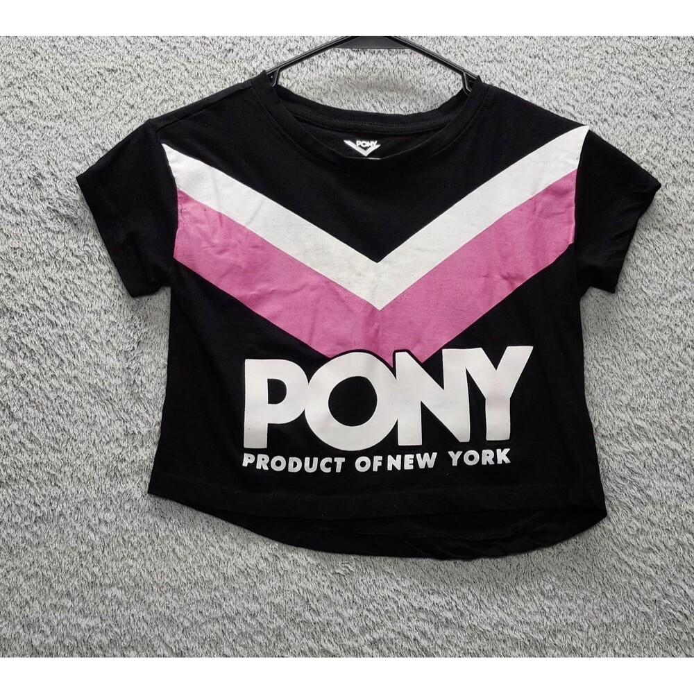 Vintage Pony Product of New York Short Shirt Black/Pink/White Size S (7/8)